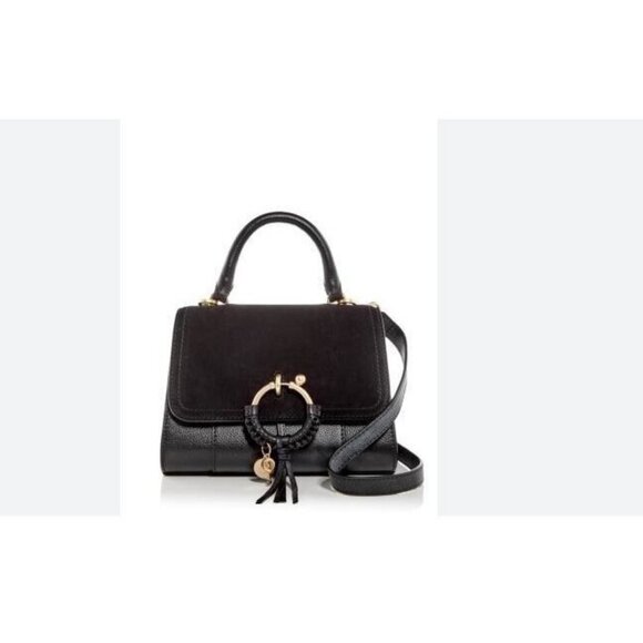 SEE BY CHLOE Joan Ladylike leather top handle shoulder + Dust bag - BLACK